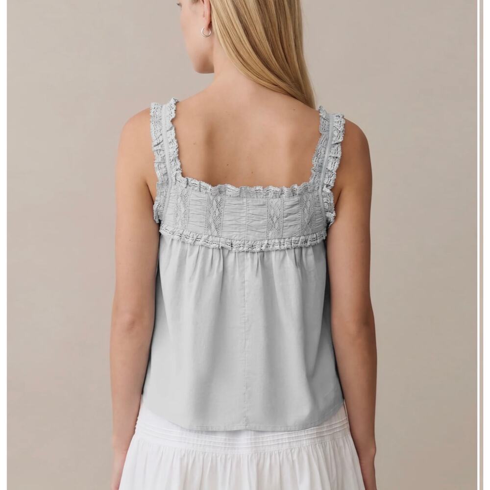 sorella Etienne Cotton Top light blue gray size 2 $172 - Picture 3 of 5